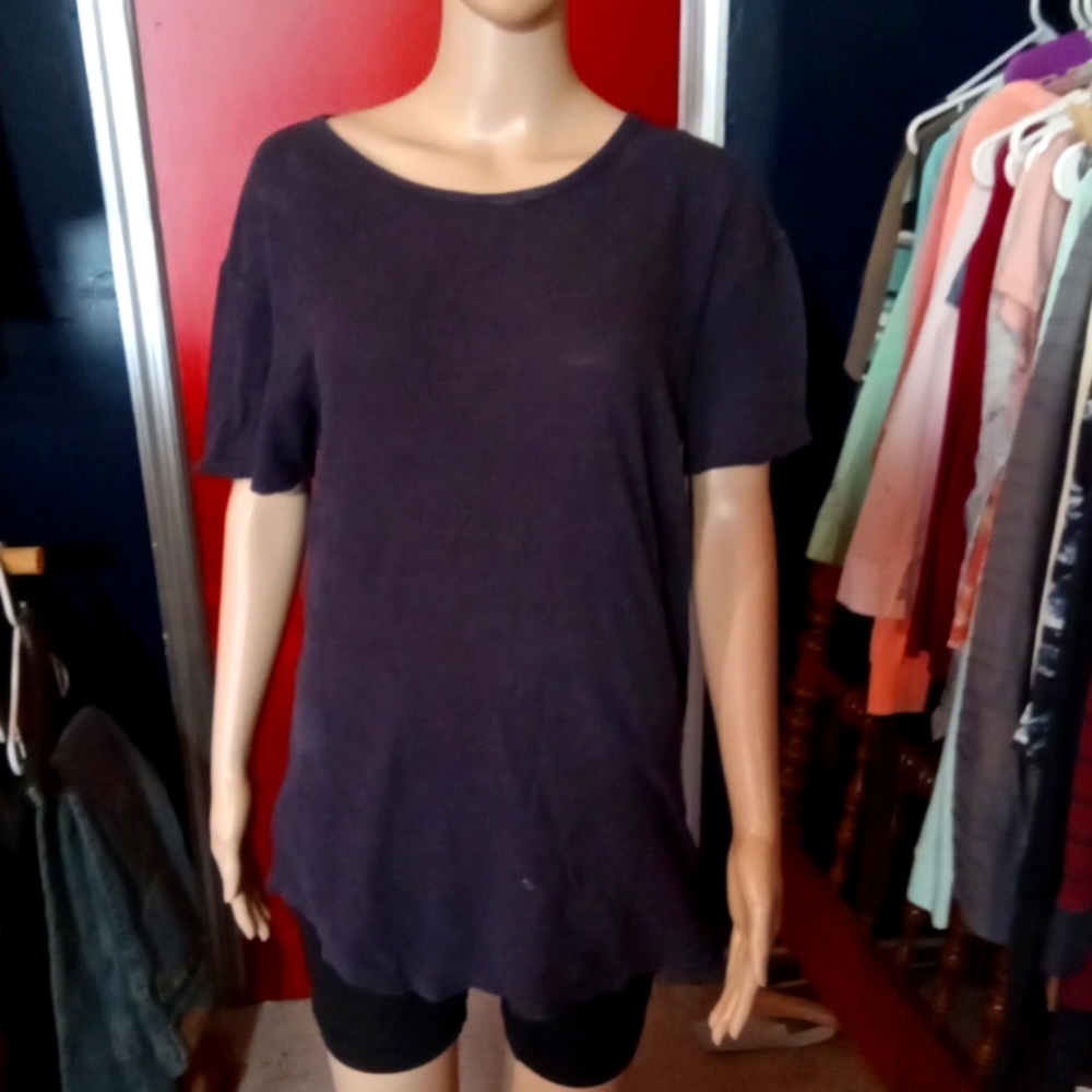 Feather dark gray asymmetrical thermal tee size L